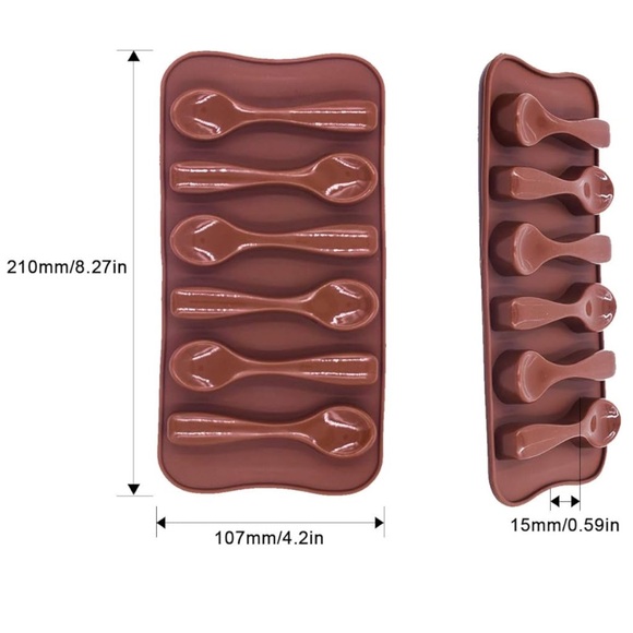 **FREE Spoon Silicone Mold 6 Cavity for Chocolate, Gummy, Ice, Cupcake, Candy - Picture 5 of 5